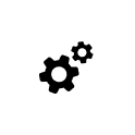 Icon Zahnrad weiß