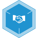 Icon Handschlag blau